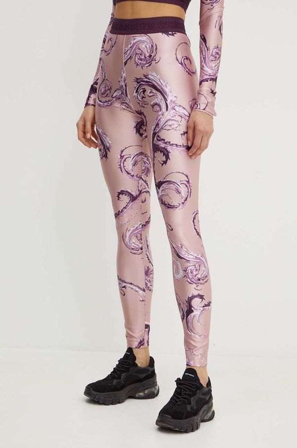 Versace Jeans Couture Tajice Versace Jeans Couture za žene, boja: ružičasta, s uzorkom, 77HAC101 JS360