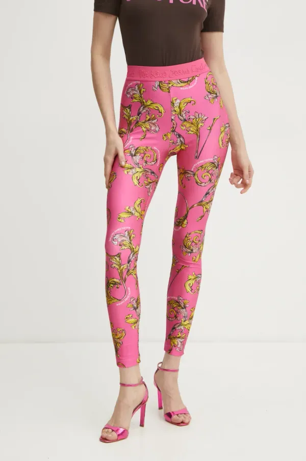 Versace Jeans Couture Tajice Versace Jeans Couture za žene, boja: ružičasta, s uzorkom, 78HAC101 JS470