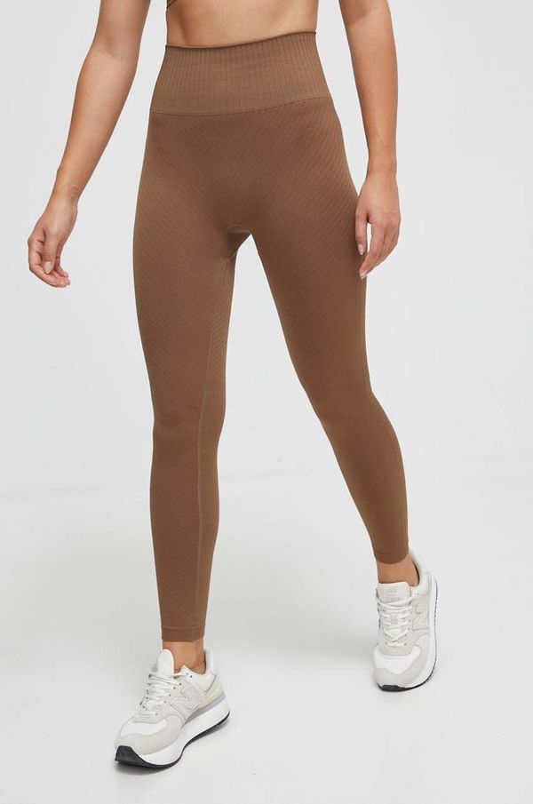 Casall Tajice za jogu Casall Seamless Graphical Rib boja: smeđa, bez uzorka