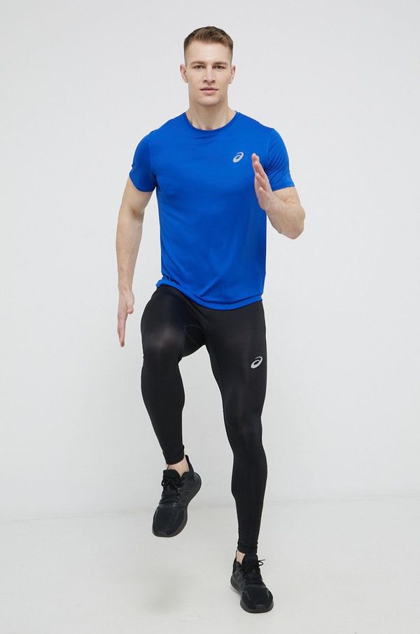 Asics Tajice za trčanje Asics za muškarce, boja: crna, glatke