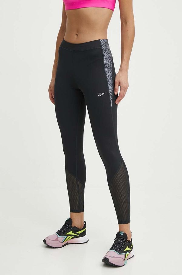 Reebok Tajice za trčanje Reebok boja: crna, s tiskom, 100075410