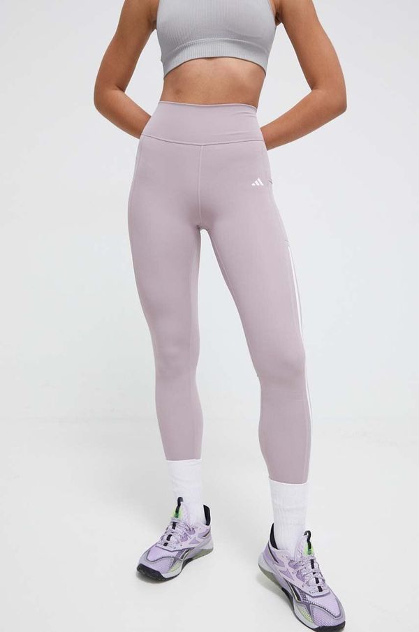 adidas Performance Tajice za trening adidas Performance Optime 3Stripes boja: ljubičasta, s tiskom