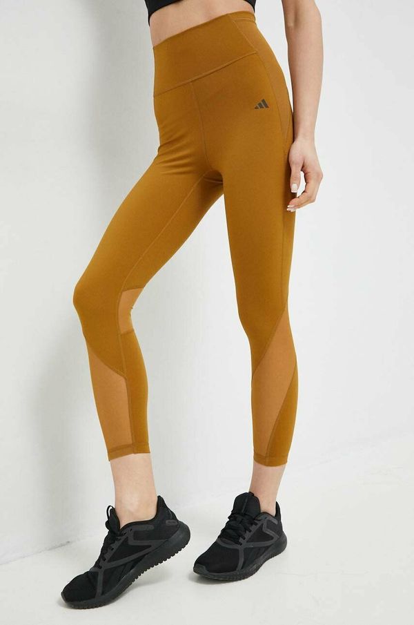 adidas Performance Tajice za trening adidas Performance Tailored boja: smeđa, glatki materijal