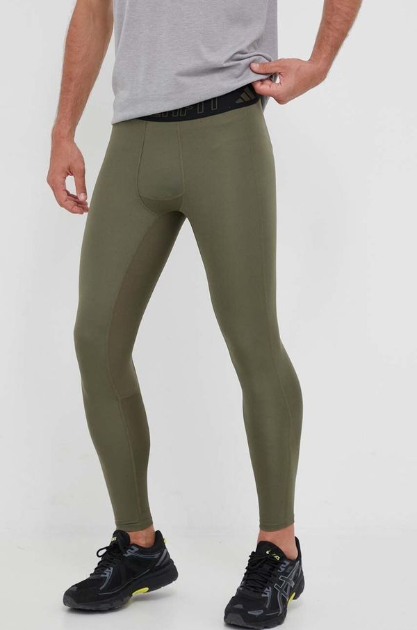 adidas Performance Tajice za trening adidas Performance Techfit boja: zelena, glatki materijal