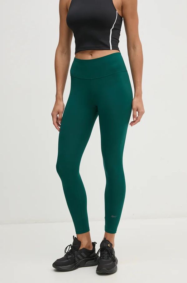 Reebok Tajice za trening Reebok Active Collective Dreamblend boja: zelena, bez uzorka, 100205552