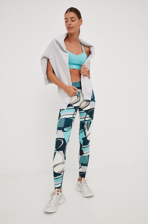 Reebok Tajice za trening Reebok Lux, Perform za žene, boja: zelena, s uzorkom