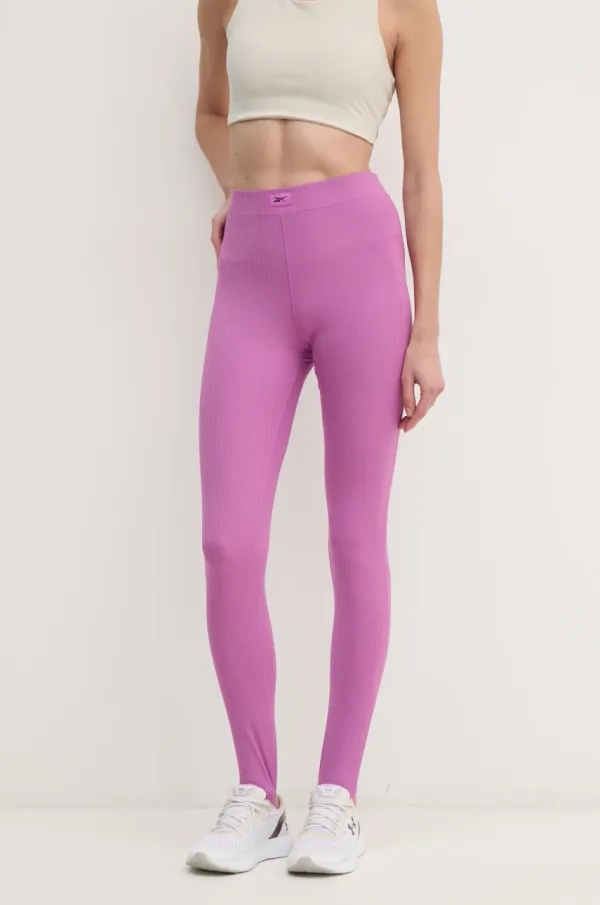 Reebok Tajice za trening Reebok Rib Stirrup boja: ljubičasta, bez uzorka, 100214310