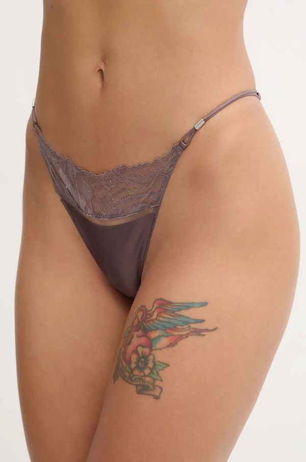 Calvin Klein Underwear Tange Calvin Klein Underwear boja: smeđa, od čipke, 000QF7917E