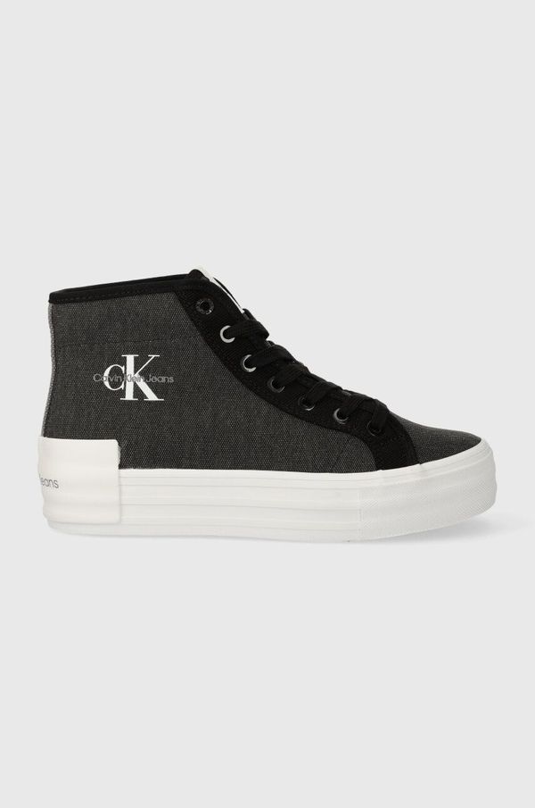 Calvin Klein Jeans Tenisice Calvin Klein Jeans BOLD VULC FLATF MID CS ML BTW za žene, boja: crna