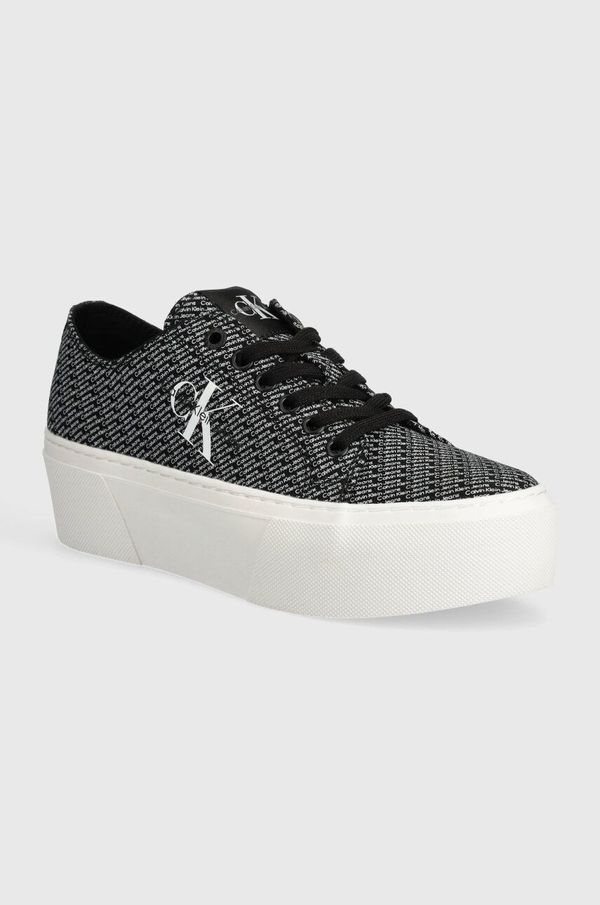 Calvin Klein Jeans Tenisice Calvin Klein Jeans FLATFORM+ CUPSOLE LOW LACE CS MR za žene, boja: crna, YW0YW01420