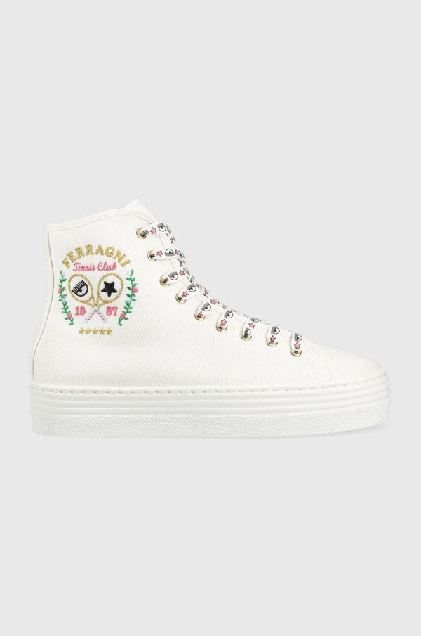 Chiara Ferragni Tenisice Chiara Ferragni CF3123_009 za žene, boja: bijela, CF TENNIS HIGH