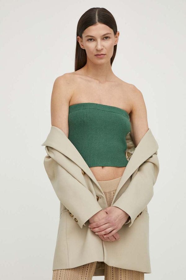 By Malene Birger Top By Malene Birger za žene, boja: zelena, s otvorenim ramenima