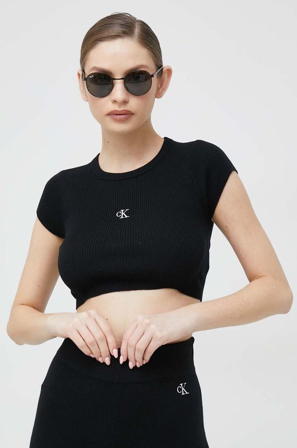Calvin Klein Jeans Top Calvin Klein Jeans za žene, boja: crna