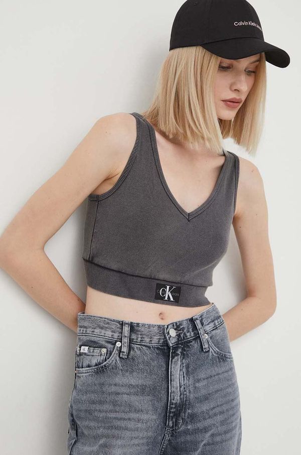 Calvin Klein Jeans Top Calvin Klein Jeans za žene, boja: siva