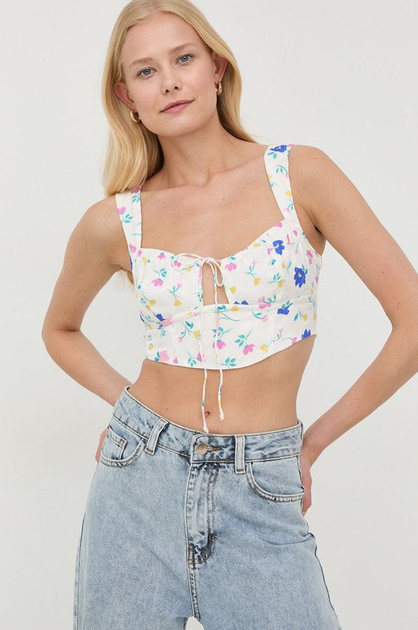 For Love & Lemons Top For Love & Lemons za žene, boja: bijela