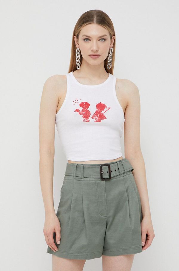 Guess Top Guess x Banksy za žene, boja: bijela