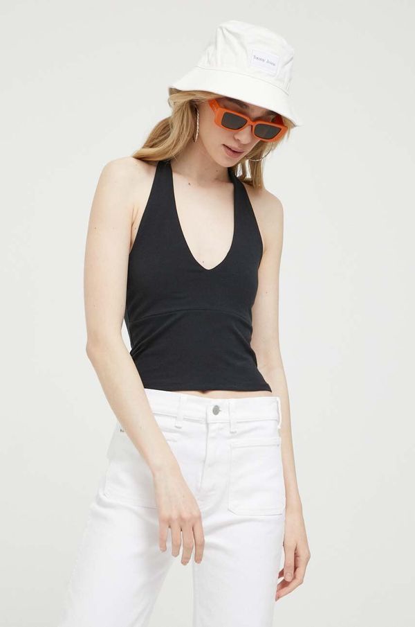 Hollister Co. Top Hollister Co. za žene, boja: crna