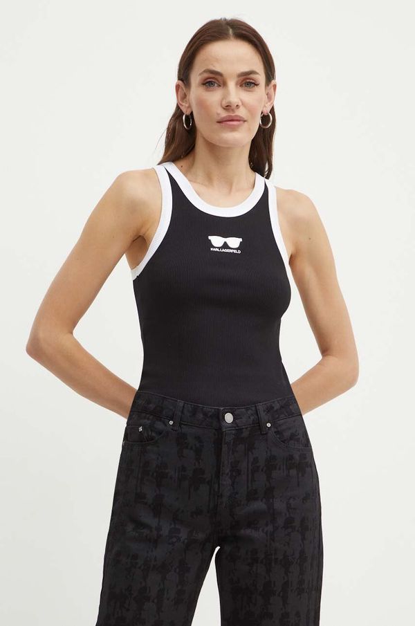 Karl Lagerfeld Top Karl Lagerfeld za žene, boja: crna, 245W1719