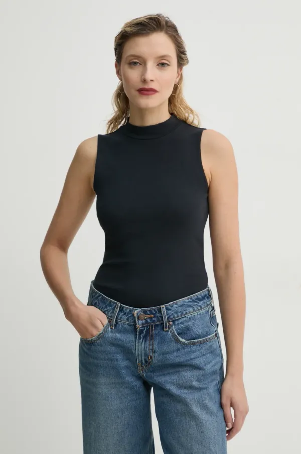 Levi's Top Levi's EFFORTLESS TANK boja: crna, s poludolčevitom, 001J9