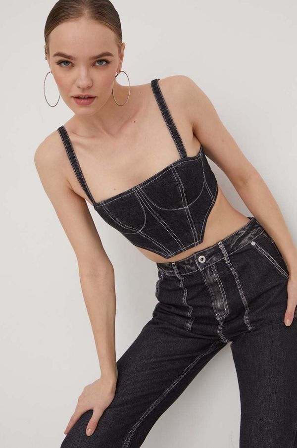 Karl Lagerfeld Jeans Top od trapera Karl Lagerfeld Jeans boja: siva