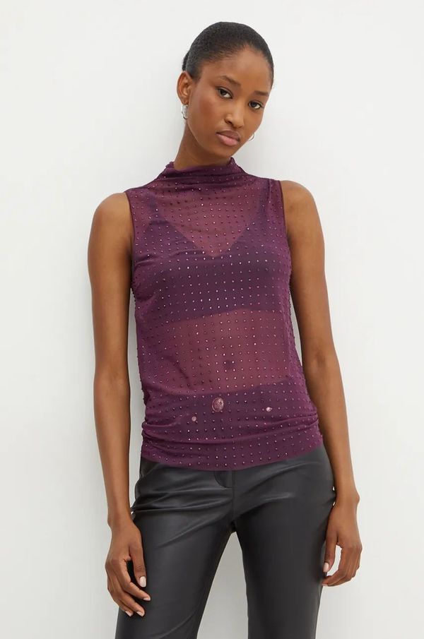 Pinko Top Pinko boja: ljubičasta, s aplikacijom, 103913 A220
