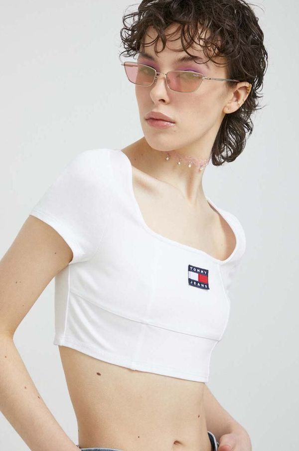 Tommy Jeans Top Tommy Jeans za žene, boja: bijela