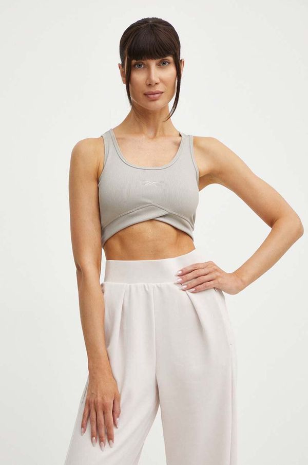 Reebok Top za jogu Reebok Lux Studio Rib boja: bež, 100076305