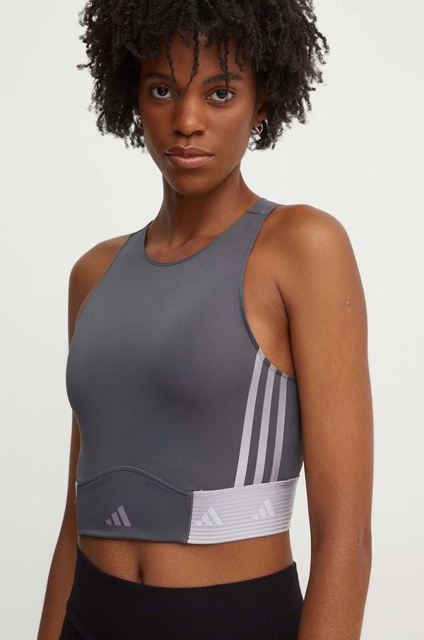 adidas Performance Top za trening adidas Performance Hyperglam boja: siva, IK5504
