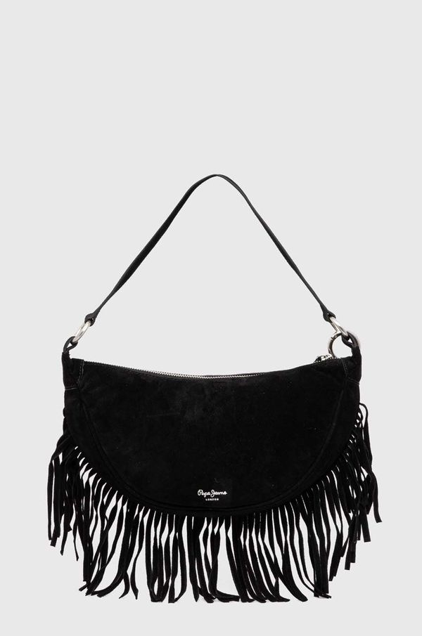 Pepe Jeans Torba od brušene kože Pepe Jeans JANICE ANGIE boja: crna, PL031530