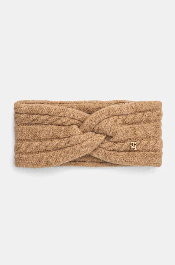 Tommy Hilfiger Traka za glavu od mješavine vune Tommy Hilfiger boja: bež, AW0AW16971