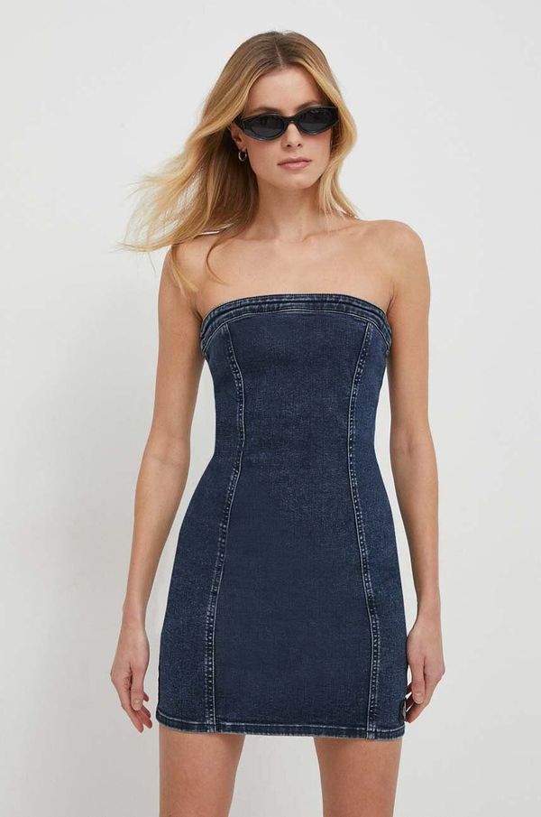 Calvin Klein Jeans Traper haljina Calvin Klein Jeans boja: tamno plava, mini, uska