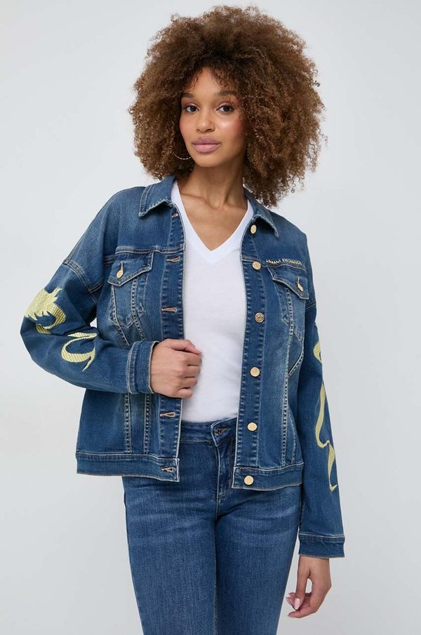 Armani Exchange Traper jakna Armani Exchange za žene, boja: crna, za prijelazno razdoblje