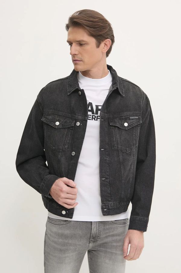 Calvin Klein Jeans Traper jakna Calvin Klein Jeans za muškarce, boja: crna, za prijelazno razdoblje, oversize, J30J327024