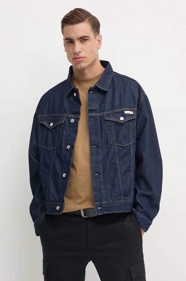 Calvin Klein Jeans Traper jakna Calvin Klein Jeans za muškarce, boja: tamno plava, za prijelazno razdoblje, oversize, J30J326391