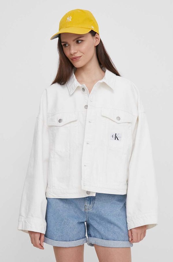 Calvin Klein Jeans Traper jakna Calvin Klein Jeans za žene, boja: bež, za prijelazno razdoblje, oversize
