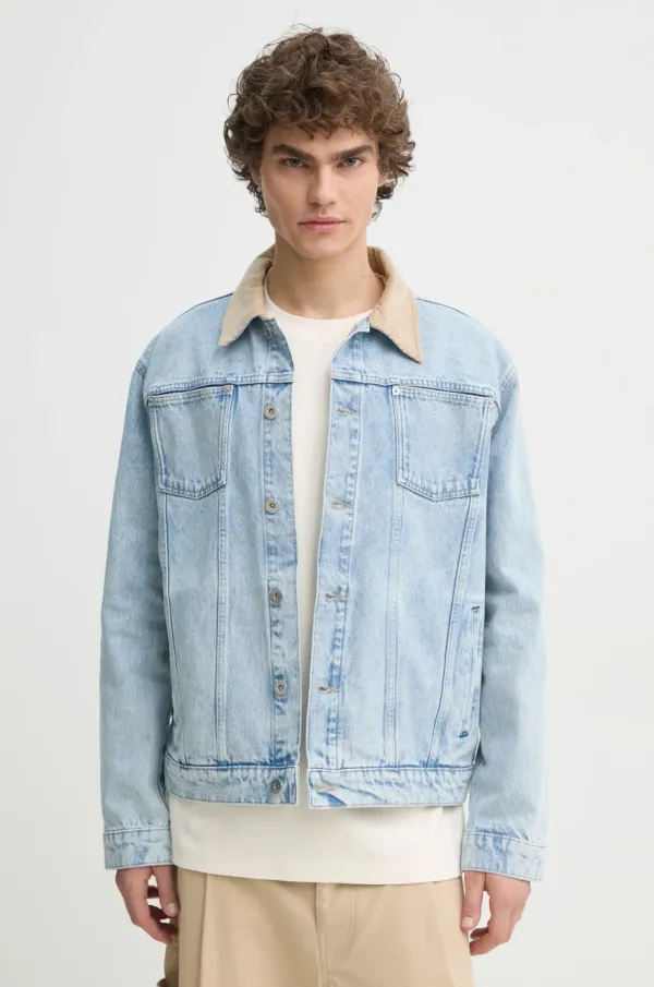 Drôle de Monsieur Traper jakna Drôle de Monsieur La Veste Jean DElavEe za muškarce, za prijelazno razdoblje, oversize, PERM-JT182-CO123-LBE