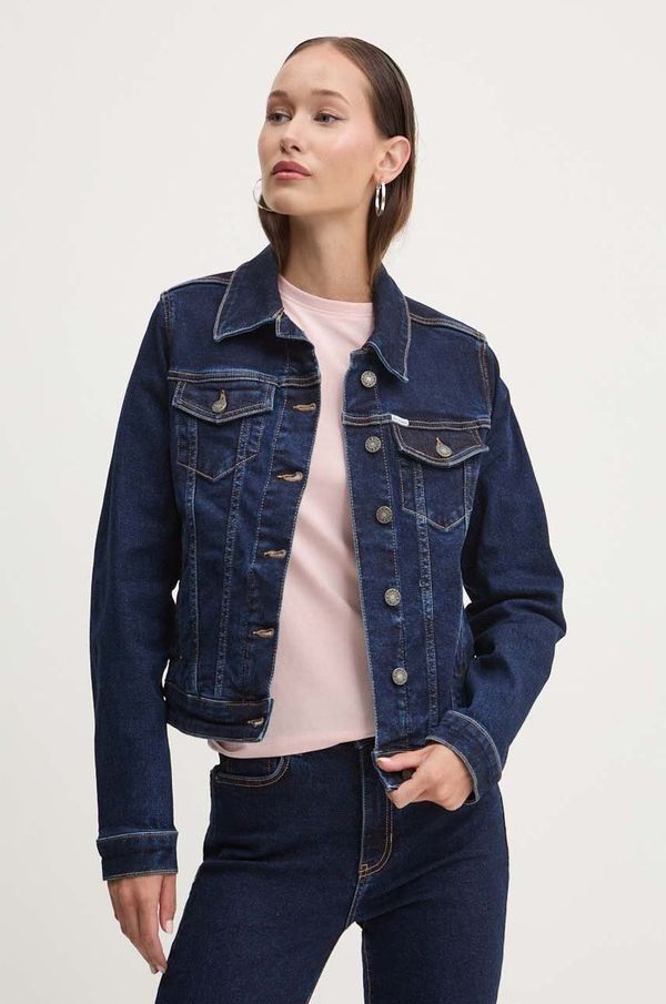 Guess Jeans Traper jakna Guess Jeans za žene, boja: tamno plava, za prijelazno razdoblje, W4YN55 D5CB1