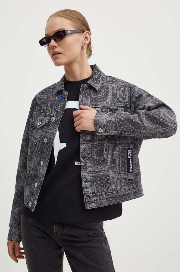 Karl Lagerfeld Jeans Traper jakna Karl Lagerfeld Jeans za žene, boja: crna, za prijelazno razdoblje, 245J1402