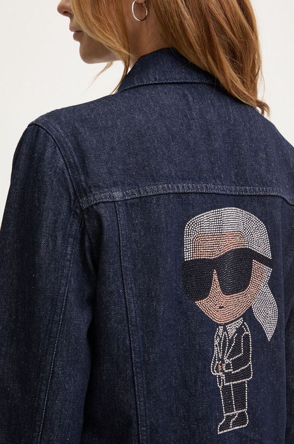 Karl Lagerfeld Traper jakna Karl Lagerfeld za žene, boja: tamno plava, za prijelazno razdoblje, 236W1408