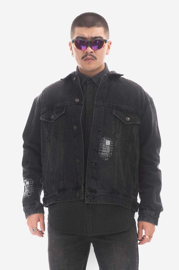 KSUBI Traper jakna KSUBI Cropped za muškarce, boja: crna, za prijelazno razdoblje, oversize, MPS23JK002-black