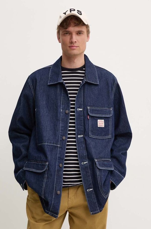 Levi's Traper jakna Levi's za muškarce, boja: tamno plava, za prijelazno razdoblje, oversize, A0744