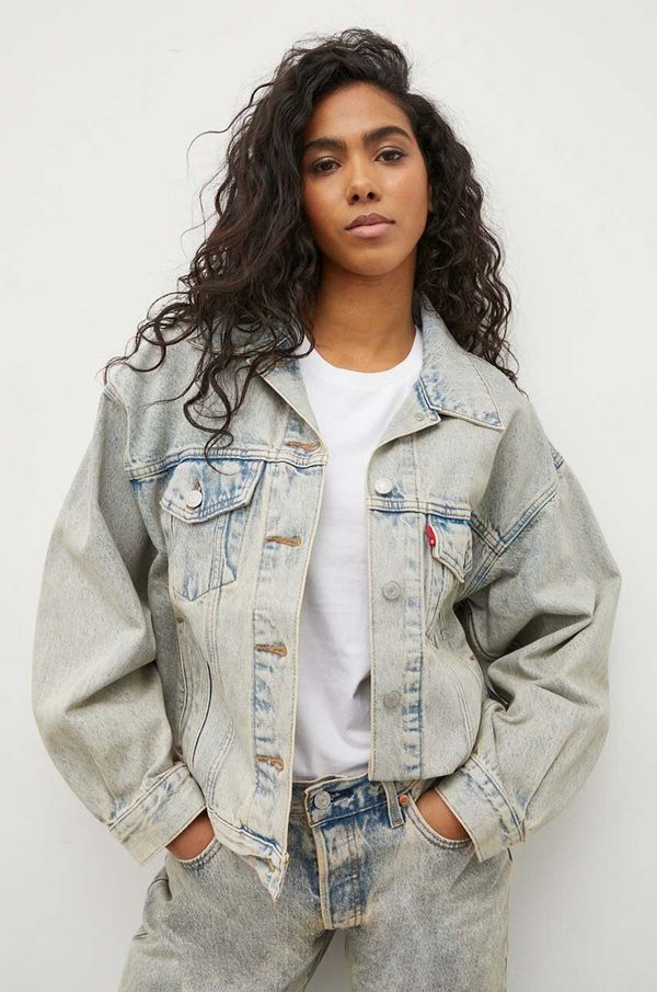 Levi's Traper jakna Levi's za žene, boja: siva, za prijelazno razdoblje, oversize