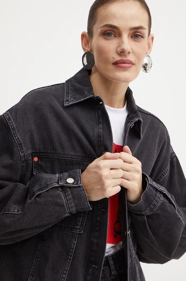 Max&Co. Traper jakna MAX&Co. za žene, boja: crna, za prijelazno razdoblje, oversize, 2426086033200
