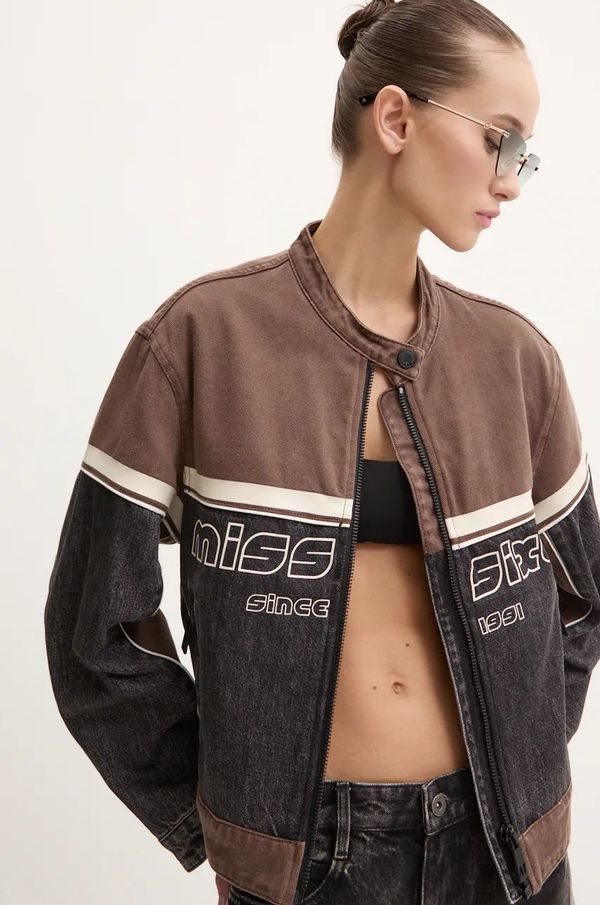 Miss Sixty Traper jakna Miss Sixty za žene, boja: smeđa, za prijelazno razdoblje, oversize, 6L3WJ0300000