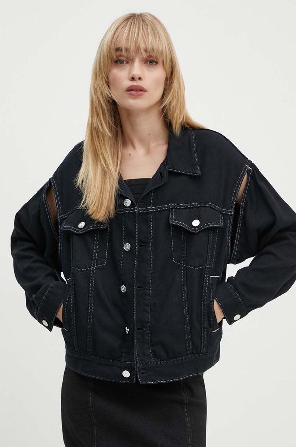MM6 Maison Margiela Traper jakna MM6 Maison Margiela za žene, boja: crna, za prijelazno razdoblje, S62AN0121