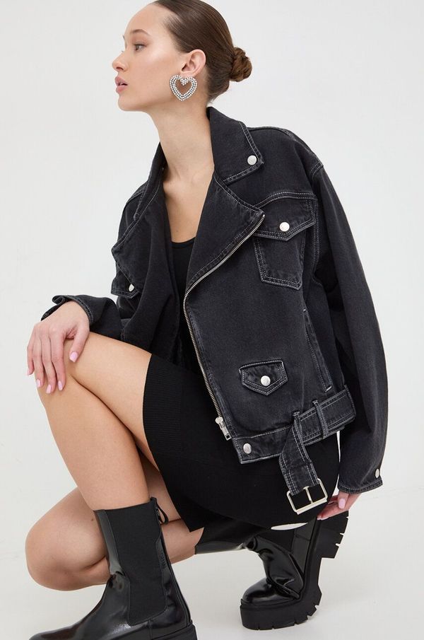 Moschino Jeans Traper jakna Moschino Jeans za žene, boja: crna, za prijelazno razdoblje