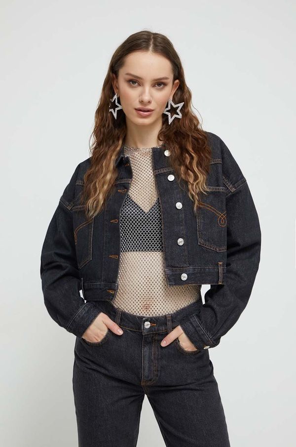 Moschino Jeans Traper jakna Moschino Jeans za žene, boja: crna, za prijelazno razdoblje, oversize