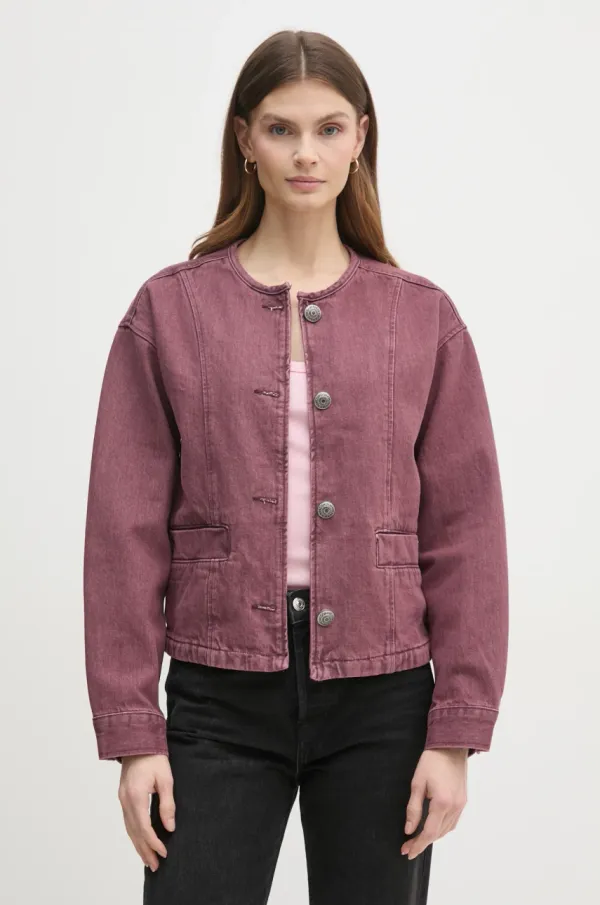 Pepe Jeans Traper jakna Pepe Jeans DAENA BERRY za žene, boja: ružičasta, za prijelazno razdoblje, oversize, PL402525