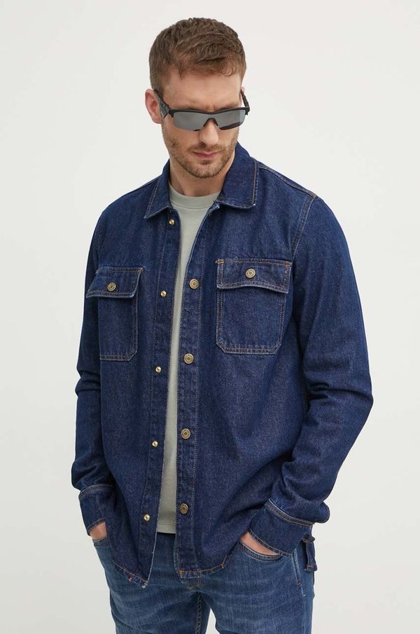 Pepe Jeans Traper jakna Pepe Jeans RELAXED OVERSHIRT za muškarce, boja: tamno plava, za prijelazno razdoblje, oversize, PM308585CU4