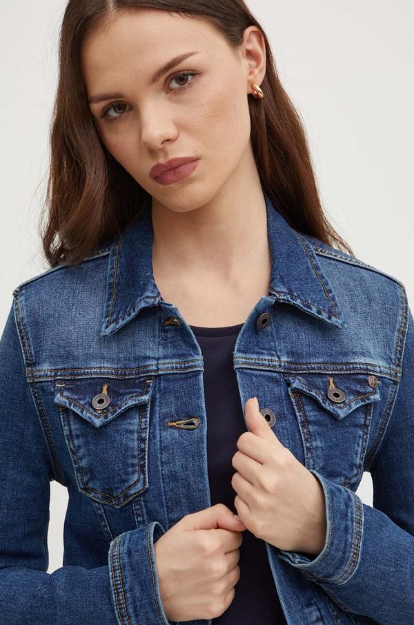 Pepe Jeans Traper jakna Pepe Jeans THRIFT za žene, boja: tamno plava, za prijelazno razdoblje, PL402011HT7
